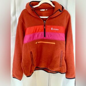 Cotopaxi Fleece Pullover Half zip Hoodie Size L Pink and Orange